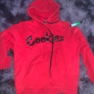 Red Hoodie with Black 'Cookies' Logo